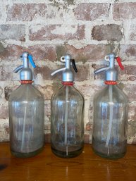 Vintage Seltzer Bottles Trio