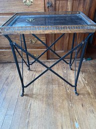 Wrought Iron & Glass Tray Table