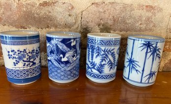 Set Of 4 Porcelain Candle Holder Cups