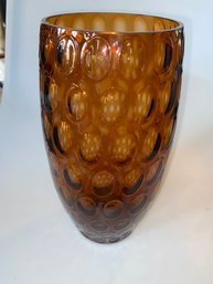 1960's Amber Glass Vase