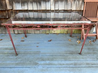 Metal And Glass Patio Table