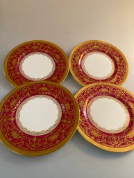 Set Of 4 Plates Vintage Ahrenfeldt Limoges France Exclusive For Ovingtons New York