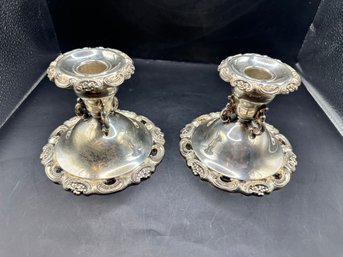 Baroque By Wallace Ornate Silverplate Candleholders