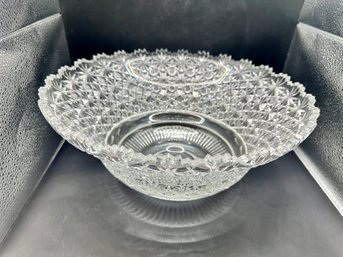 Vintage Gorgeous Cut Crystal Glass Fruit Or Serving Bowl, Centerpiece Dish