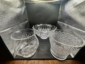 Lot Of 8 Crystal And Cut Glass Pieces. Assorted