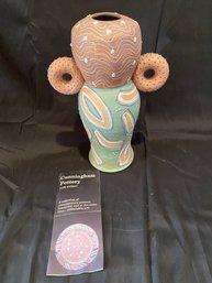Cunningham Pottery BELLY VASE With DONUT HANDLES