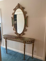 Marble Top Console& Mirror
