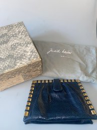 Vintage Judith Leiber Navy Lizard Handbag