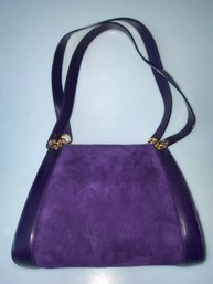 Salvatore Ferragamo Purple Suede Handbag
