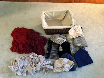 Lot Of Scarves, Hats.  About 15 Items