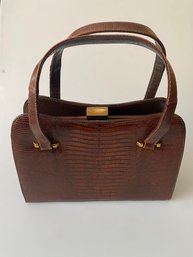 Vintage Bellestone Brown Snakeskin Handbag