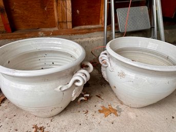 Ceramic White Pots (2)