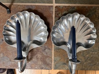 Vintage Pewter Wall Sconces