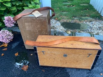 Pair Of Vintage Wooden Boxes