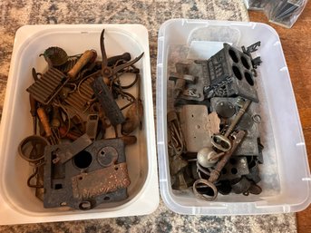 Two Bins Of Assorted Metalworks