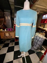 Vintage Blue Dress  SMALL