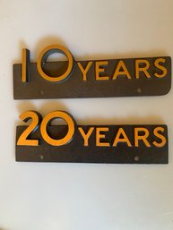 Cast Iron 10 & 20 Years Plaques