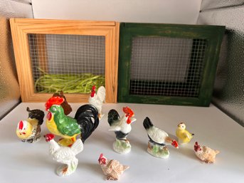 Ceramic Chicken And Houses