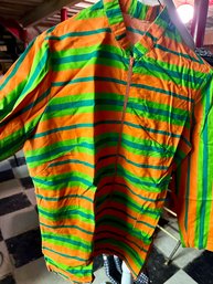 Vintage Green And Orange Womens Shirt. Small