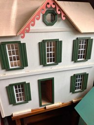 Unfinished, Assembled Wooden Dollhouse