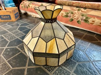 Etched Floral Glass Ceiling Fixture Lamp