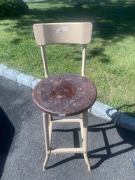 Vintage Metal Industrial Stool