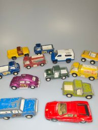 12 Assorted Larger Toy Cars & Trucks - Vintage