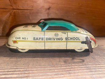 Vintage Tin Learn To Drive Training Car Safe Driving School No. 1 Yellow Top 305
