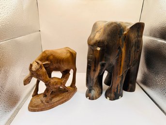Pair Of Wooden Animals From Kenya