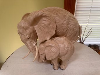 Ceramic Momma And Baby Elephants