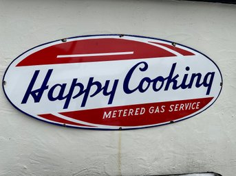 Happy Cooking Metal Sign