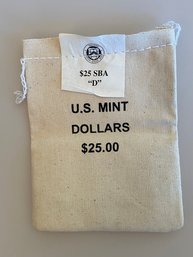 U.S. MINT DOLLARS $25.00, Sealed Bag