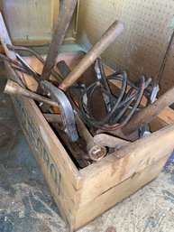 Wood Crate Of Old Hand Tools