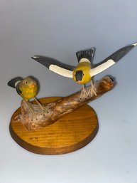 Carved Bird Goldfinch By Joe Yeack