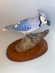Carved Bird Bluejay By Joe Yeack