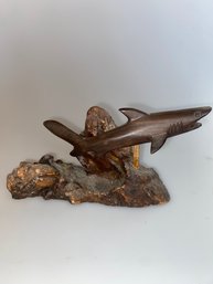 Carved Wood Shark Figurine
