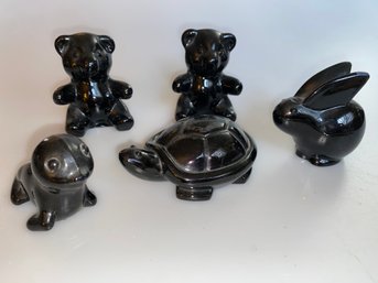 Oneida Black Crystal Animal Figurines