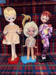 Vintage Doll Trio MADE IN JAPAN EXCLUSIVELY FOR HERMAN PECKER CO., NY