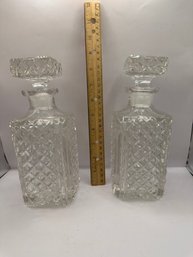 Two Square Decanters