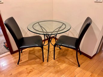 Round Glass Table And 2 Chairs