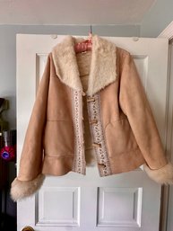 Faux Suede Womens Jacket Petite Medium