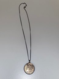 1878 Silver Morgan Dollar Pendant On Chain