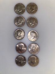 10 Kennedy Half Dollars