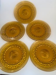 Indiana Glass Colony Park Lane Yellow Honey Colored Plates