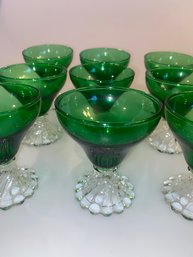 10 Emerald Green Glass 3.5 Inch Glasses