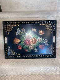 Large Floral Metal Tray 22x16