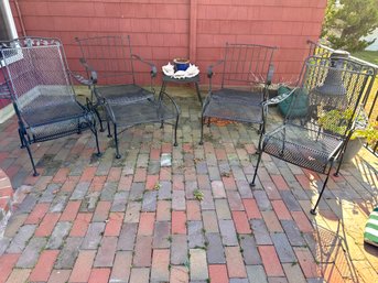 Seven Piece Wrought Iron Patio Set