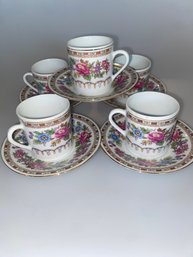 Teacups & Saucers Set Of 5, China