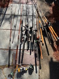 Lot Of 18 Fishing Rods And Reels