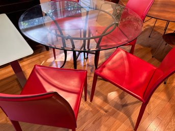 Round Glass Bistro Table With 4 Chairs